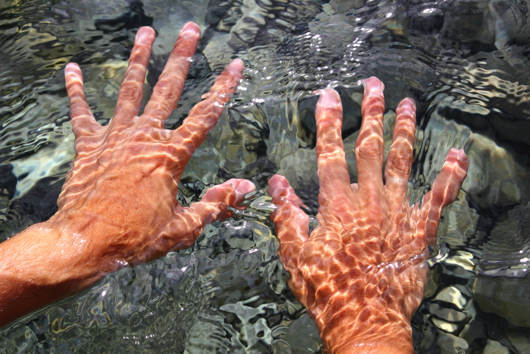 Hands under Clean Water